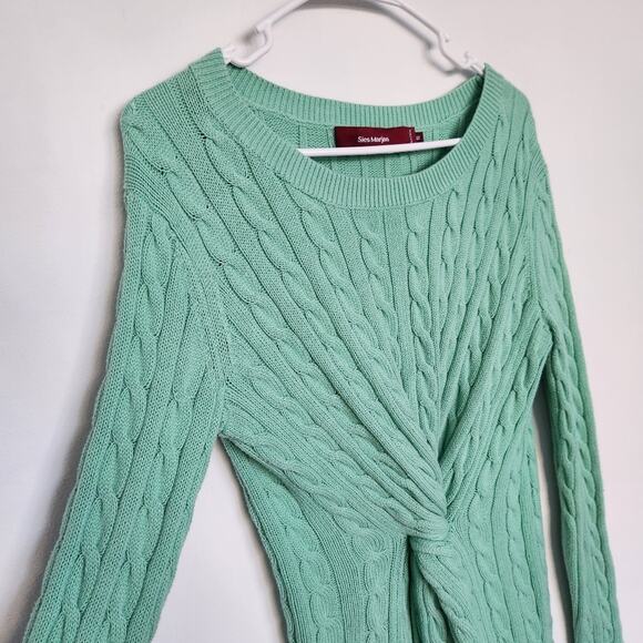 Sies Marjan Cable Knit Twist Sweater‎ Mint Green S Cozycore Designer - Picture 3 of 7